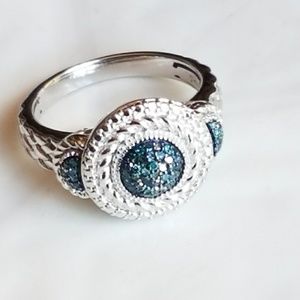 Brand NEW Affinity blue diamond pave ring